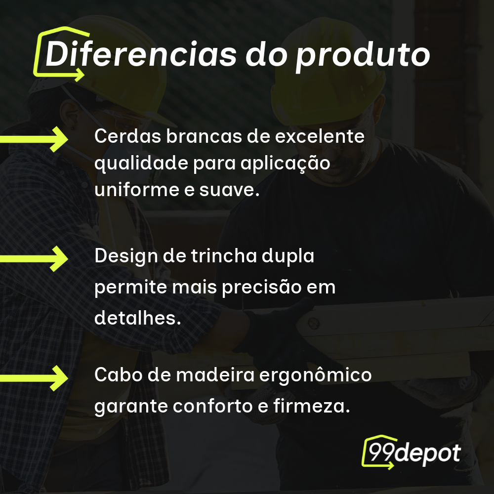 Pincel ( Trincha ) Dupla Cerda Branca (madeira) 830 1 1/2" - Castor