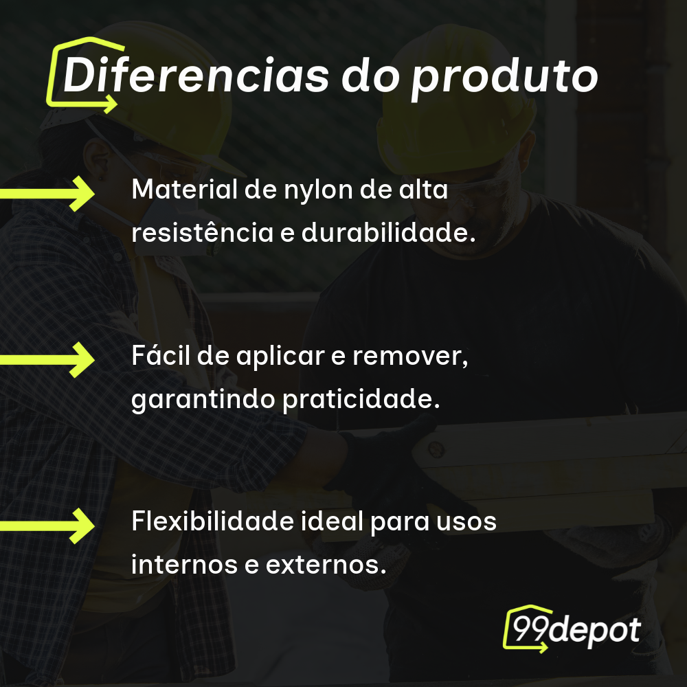 Abraçadeira de Nylon 2,5x200mm Branca 100 unidades - Fertak Tools