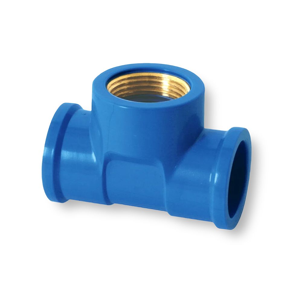 T Soldável azul com Bucha de Latão 25mm 3/4" - Krona