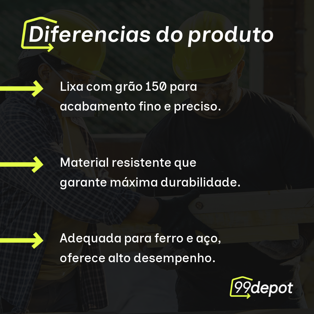 10 Lixas Ferro/Aço Trionite Grão 150 - Lixas Tatu