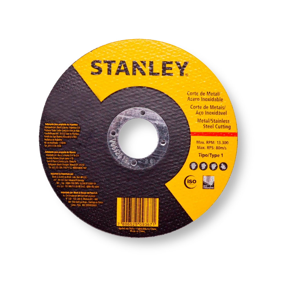 Disco de Desbaste de Metal STA8061 115 x 1 x 22,23 mm - Stanley