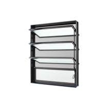 Janela basculante 4 folhas L14 80 x 80 alumínio preto - 99depot
