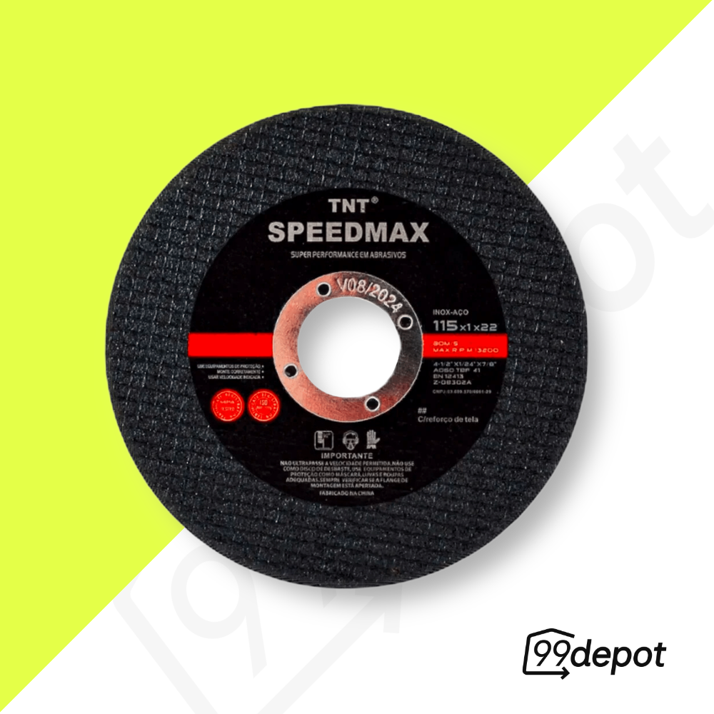 Disco de Corte para Ferro Speedmax 115x22mm - TNT