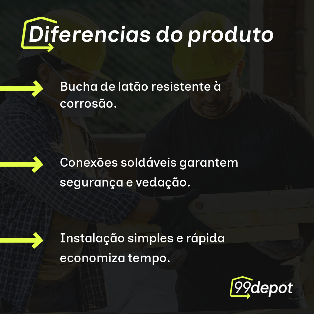 3 Luvas Soldáveis azul com Bucha de Latão 25mm x 3/4 - Krona
