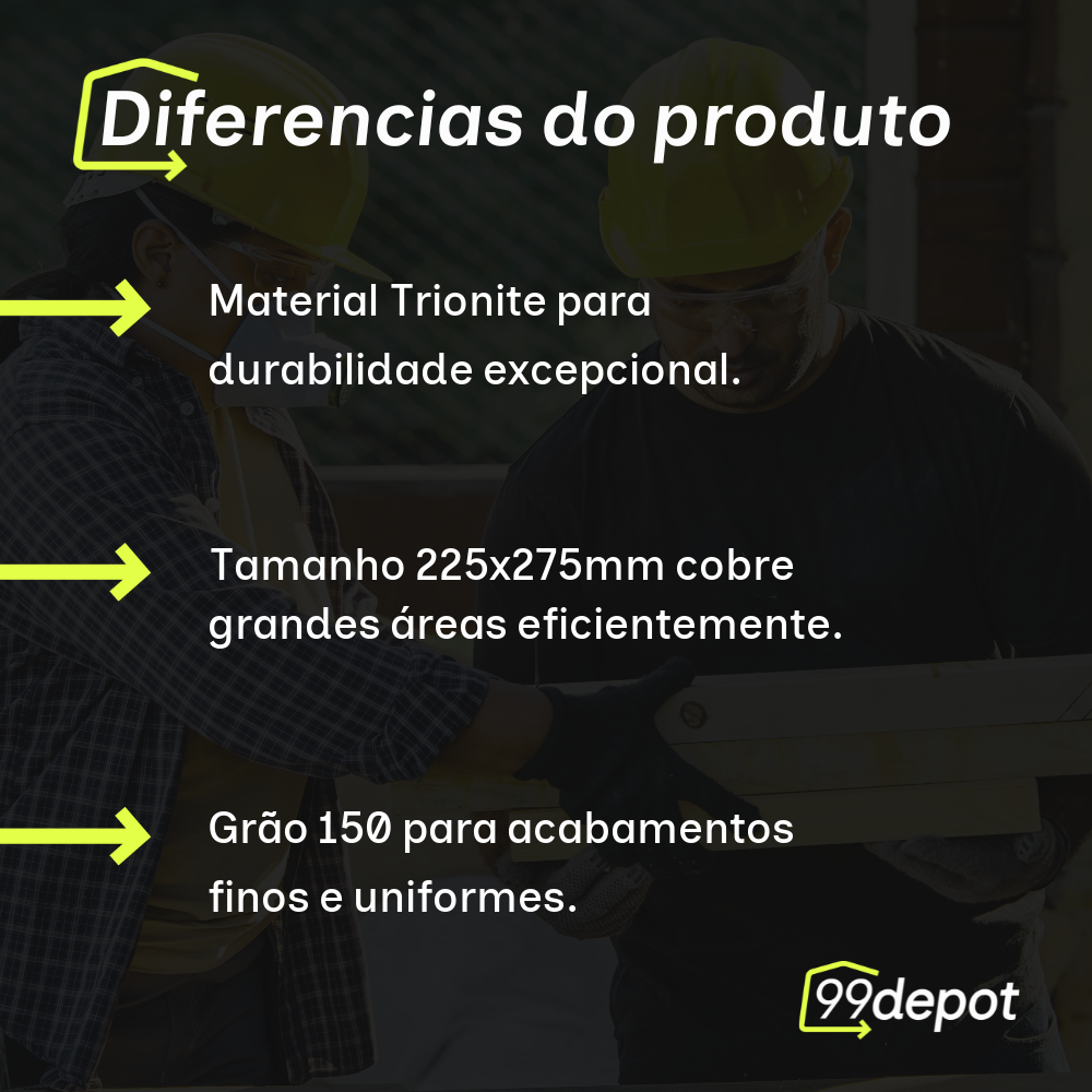 10 Lixas Massa/Madeira Trionite Grão 150 - Lixas Tatu