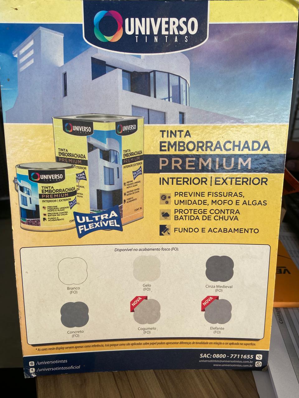 Tinta Emborrachada Premium 18 L Branco - Universo - 99depot