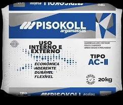 Kit 50 sacos - Argamassa ACII Pisokoll interno e externo 20 kg cor cinza Preço FOB