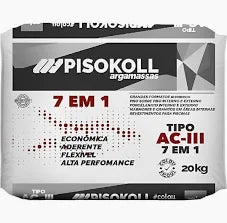 Kit 50 sacos - Argamassa ACIII Pisokoll interno e externo cor cinza 20 kg Preço FOB