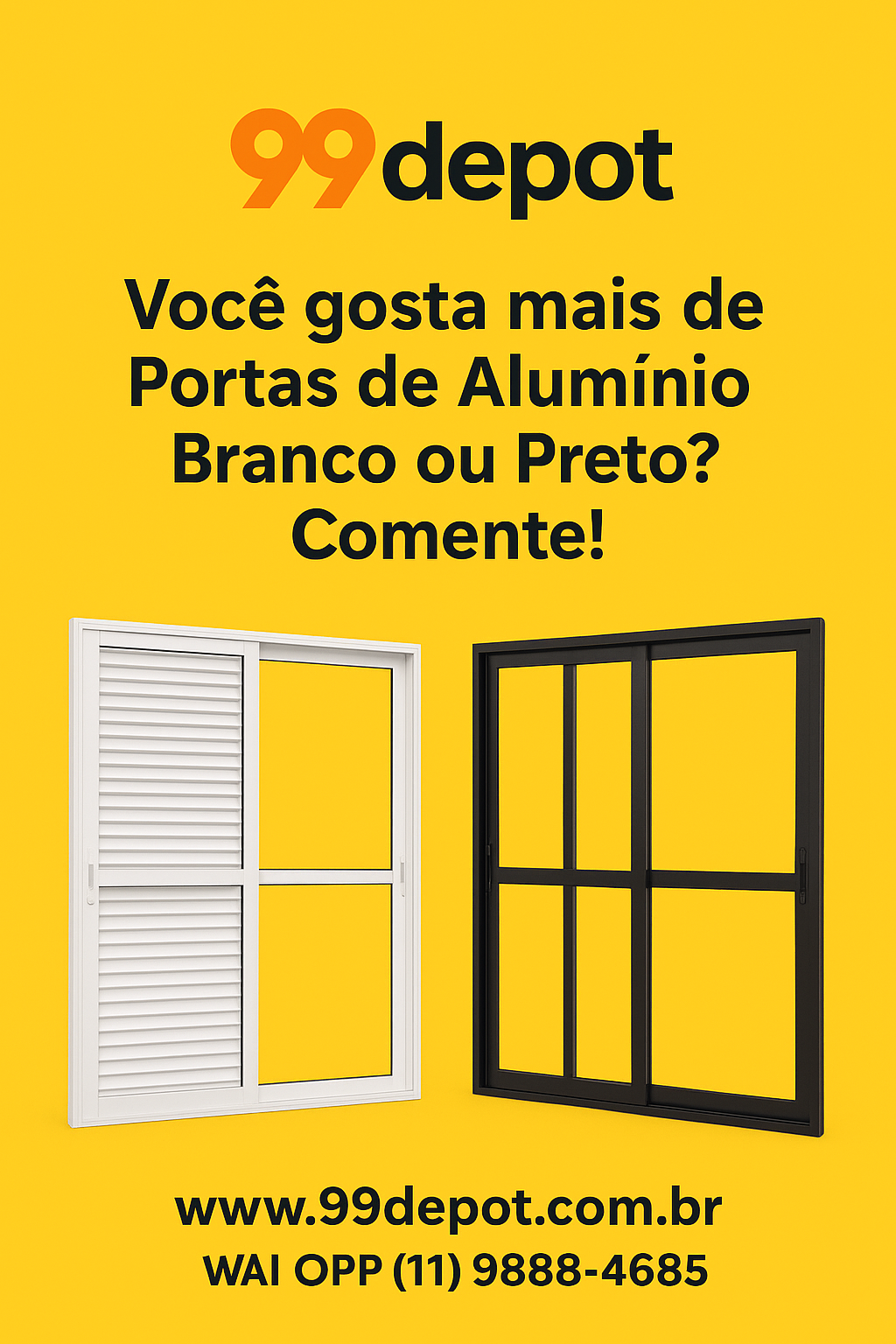 Vitro L25 4 folhas 150 x 120 Alumínio branco sem grade