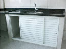 Gabinete / Armário / Fechamento de Pia L25, 120 x 100, Alumínio Branco