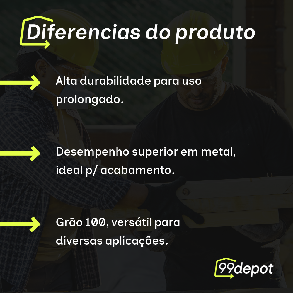 10 Lixas Ferro/Aço Trionite Grão 100 - Lixas Tatu