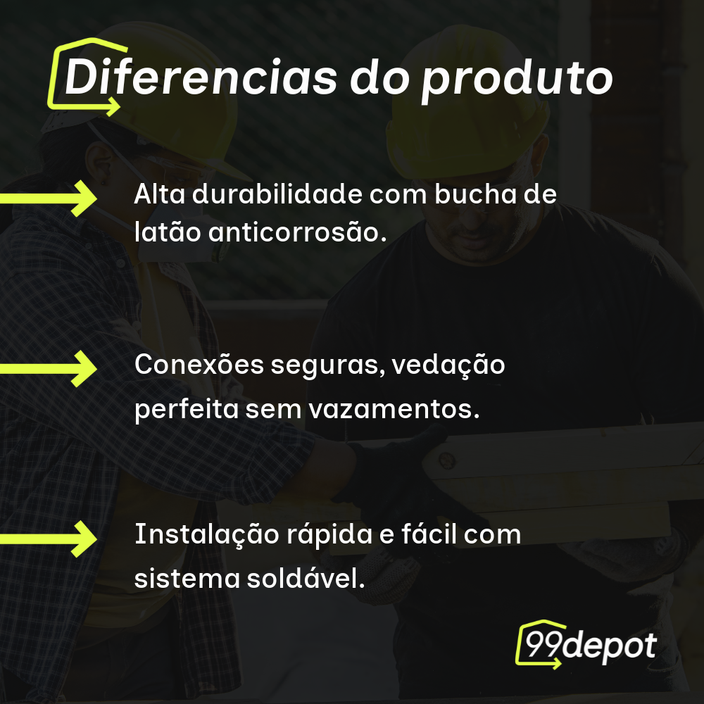 T Soldável azul com Bucha de Latão 25mm 3/4" - Krona