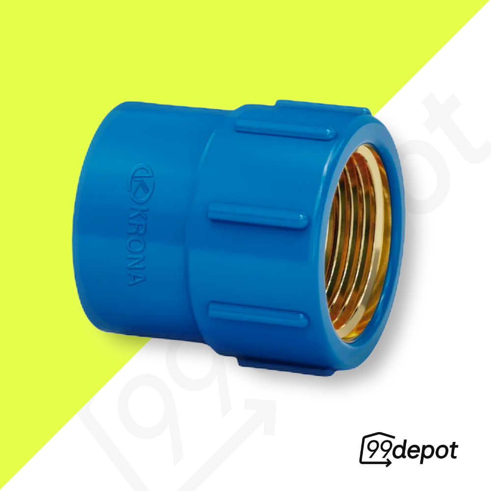 3 Luvas Soldáveis azul com Bucha de Latão 25mm x 3/4 - Krona