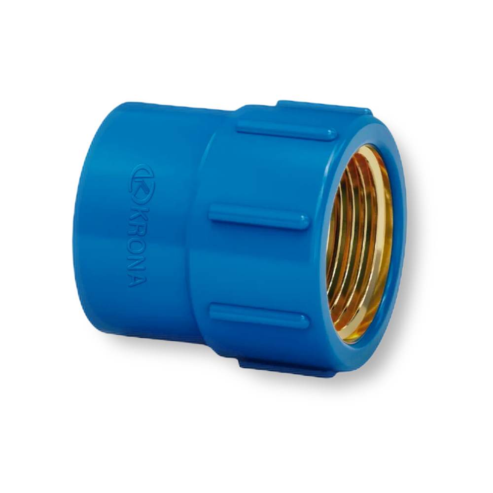 3 Luvas Soldáveis azul com Bucha de Latão 25mm x 3/4 - Krona
