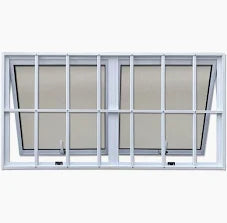 Janela Maxim ar L25 2 folhas 160 x 60 Alumínio Branco com grade