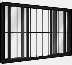 Vitro L20 4 folhas 200 x 120 Alumínio preto com grade