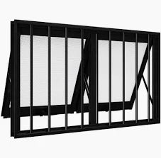 Janela Maxim ar L25 2 folhas 160 x 60 Alumínio preto com grade