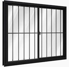 Vitro L25 - 2 Folhas Moveis 200x 100, alumínio preto com grade