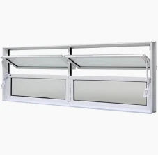 Janela Basculante L14 2 seções 120 x 80 , Alumínio Branco