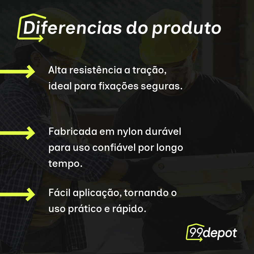 Abraçadeira de Nylon 2,5x200mm Preta 100 unidades - Fertak Tools
