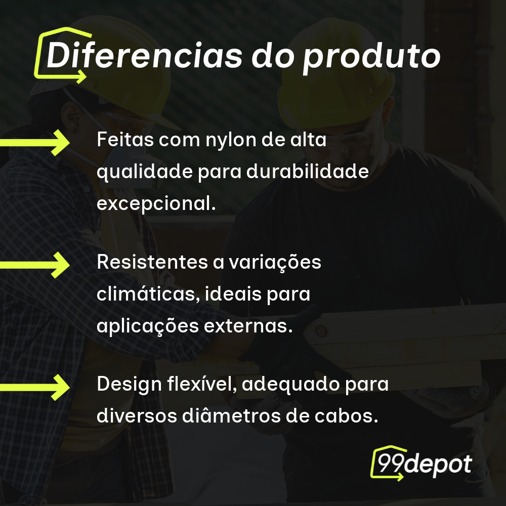 Abraçadeira de Nylon 7,6x400mm Branca 50 unidades - Fertak Tools