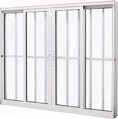 Vitro L25 4 folhas 150 x 120 Alumínio branco com grade