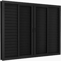 Veneziana 6 folhas L25 alumínio preto 120 x 100 - 99depot