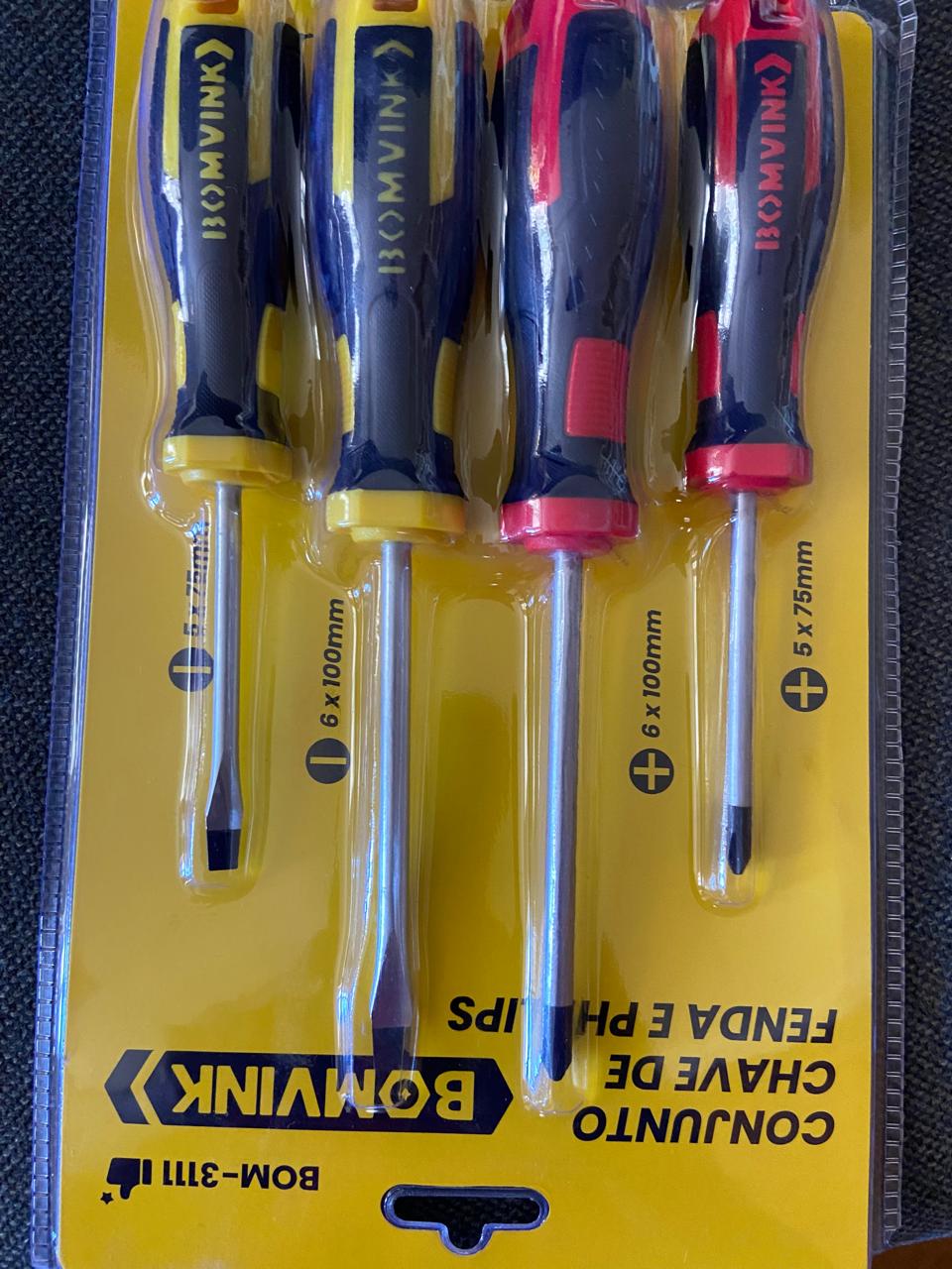 Kit Chaves Fenda e Philips - 4 Chaves - Depot Import