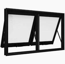 Janela Maxim ar L25 2 folhas 200 x 60 Alumínio preto sem grade