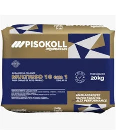 Kit 50 sacos - Argamassa ACIII Pisokoll 10x1 Multiuso premium 20 kg Cor cinza Preço FOB