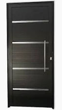 Porta lambril Preta com Puxador + Friso - 210 x 100 - 99depot