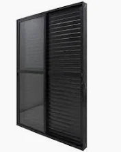 Porta Balcão ou Correr L25 alumínio preto 3 folhas 210x150