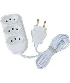 Extensão 3 saídas 2P 10 Amp. 5 mts fio 2,0 x 0,5 mm2 V85/5 - 99depot