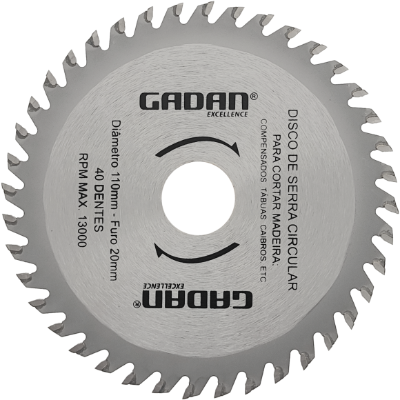 Disco de corte 4 pol. para madeira com 40 dentes - 99depot