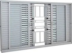 Veneziana 6 folhas lambril branco L25 180 x 120 com grade - 99depot
