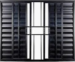 Veneziana 6 folhas L25 150 x 100 aluminio preto com grade - 99depot