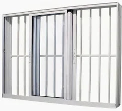 Vitro 3 folhas L25 150 x 100 alumínio branco - com grade