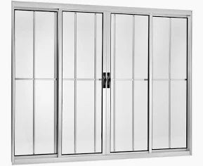 Vitro L20 4 folhas Alumínio Branco 180 x 100 - Com grade