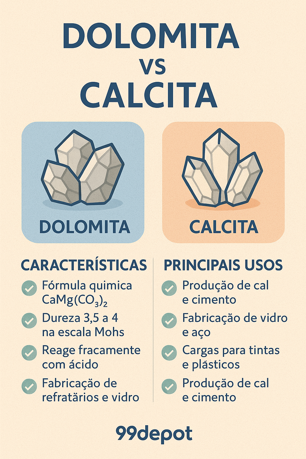 Calcita x Dolomita . 99depot mostra.....