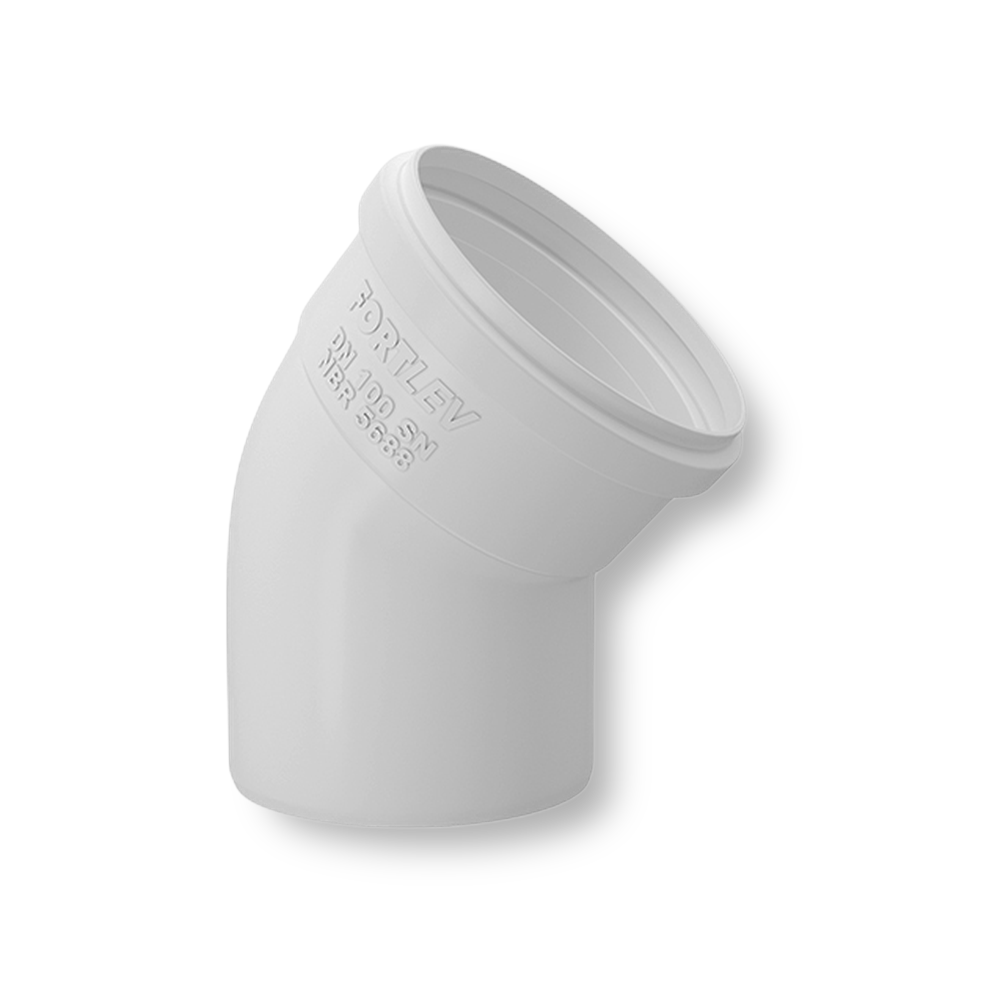 Cotovelo para Esgoto 50mm x 45° Branco - Fortlev