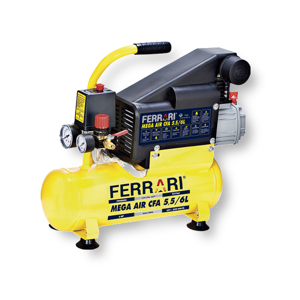 Compressor de Ar 1HP 5,5/6L 220V - Ferrari