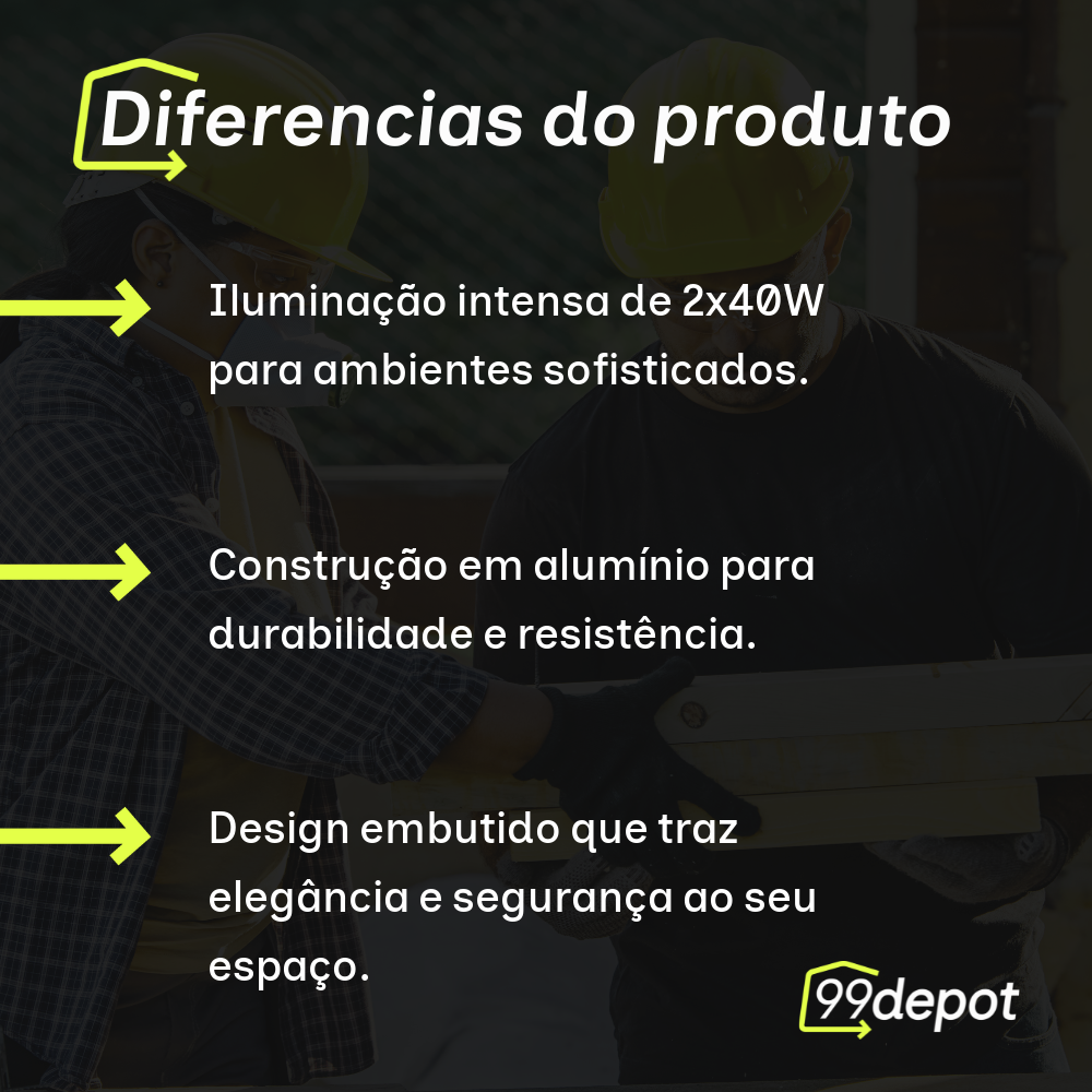 Luminária Emergência LED Dupla 2x40W