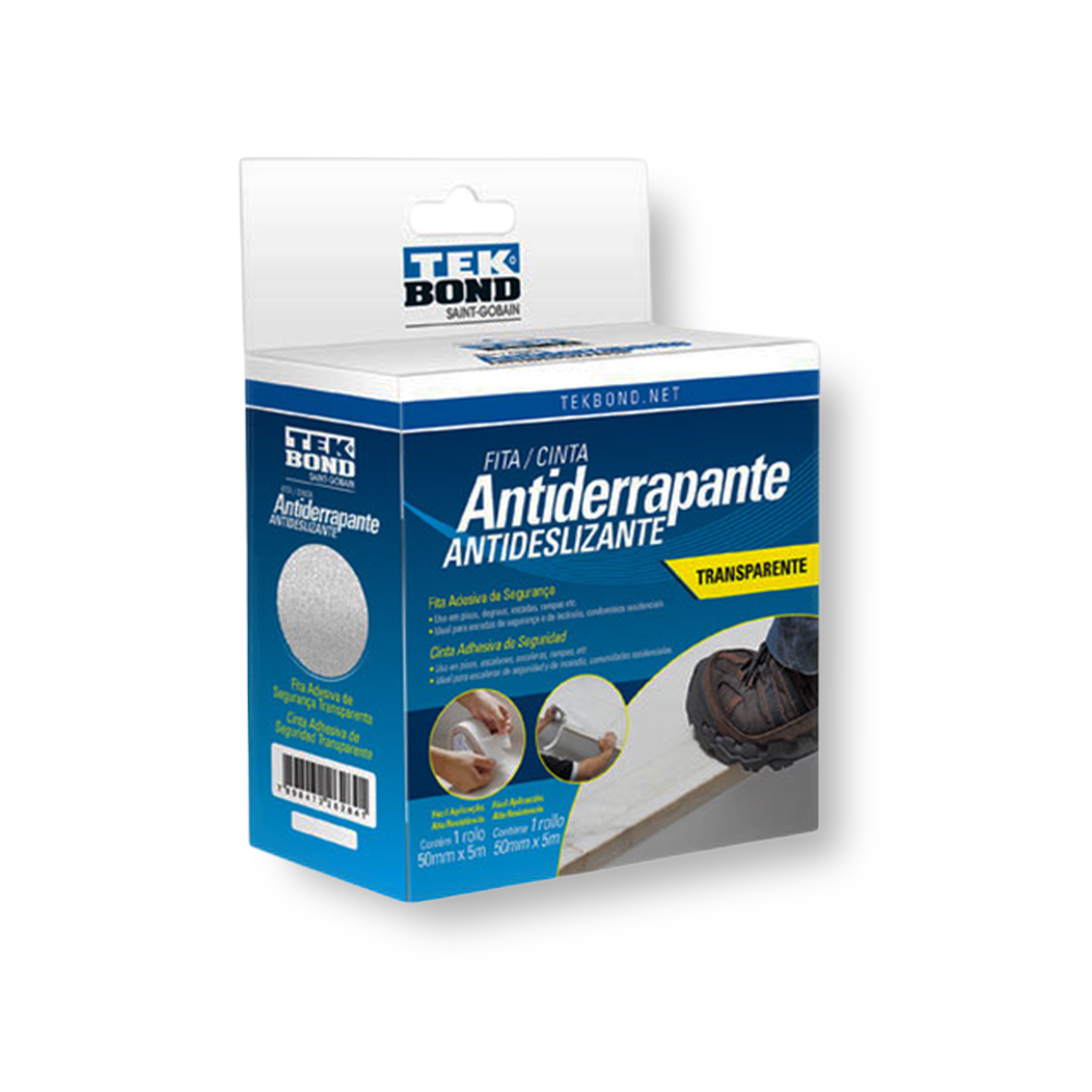 Fita Antiderrapante Transparente 5m x 50mm - Tekbond