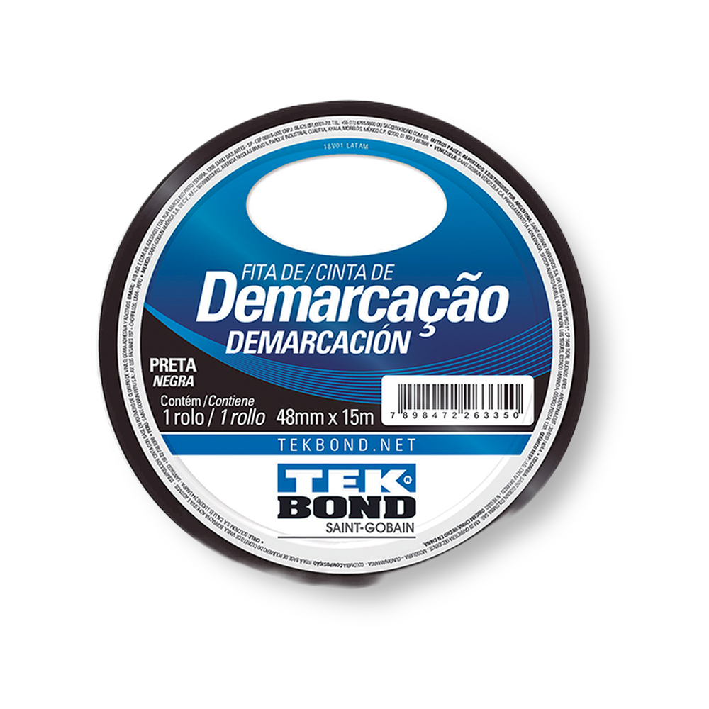 Fita Adesiva de Demarcação 48mm x 15m - Tekbond