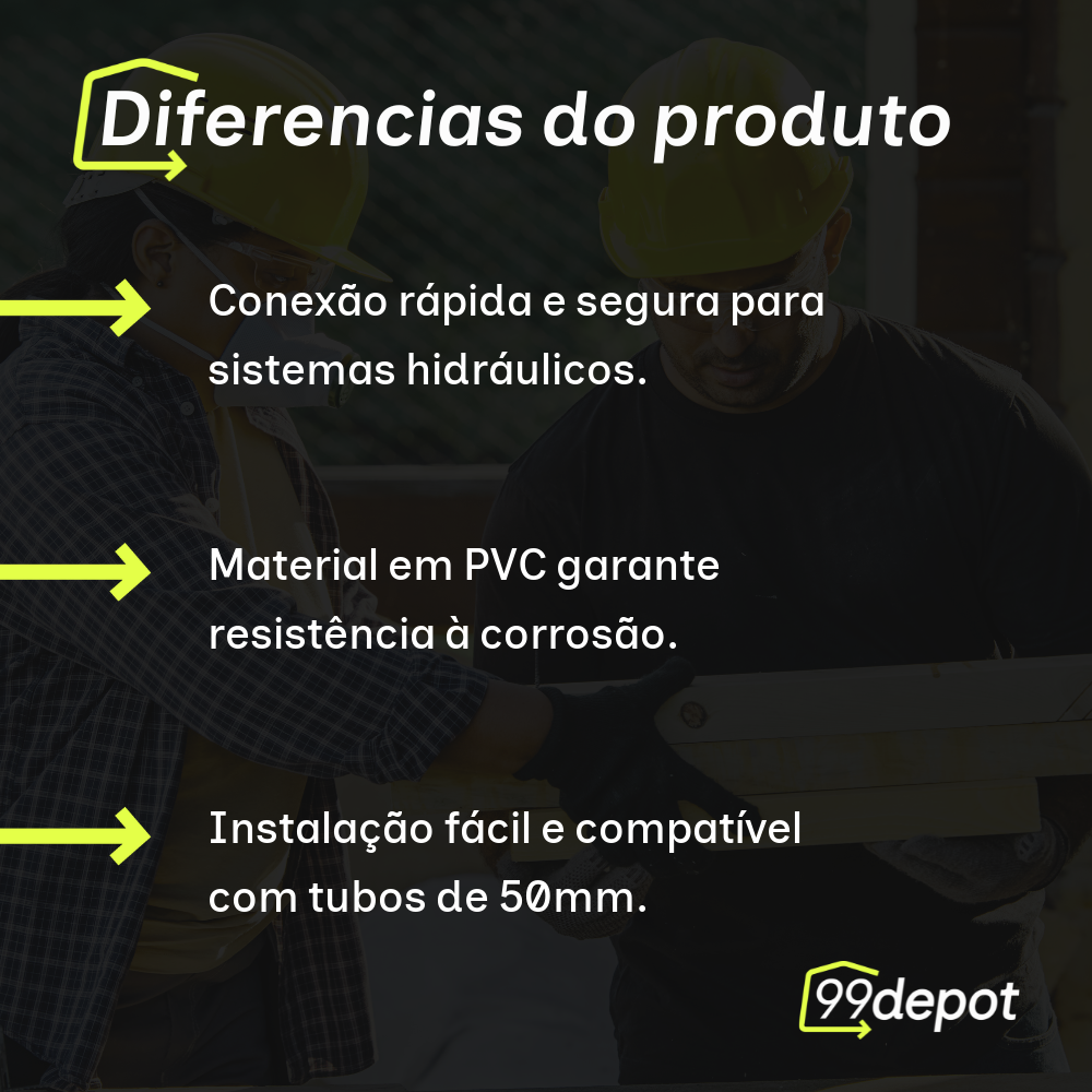 Luva de União de Correr Branco 50mm - Krona