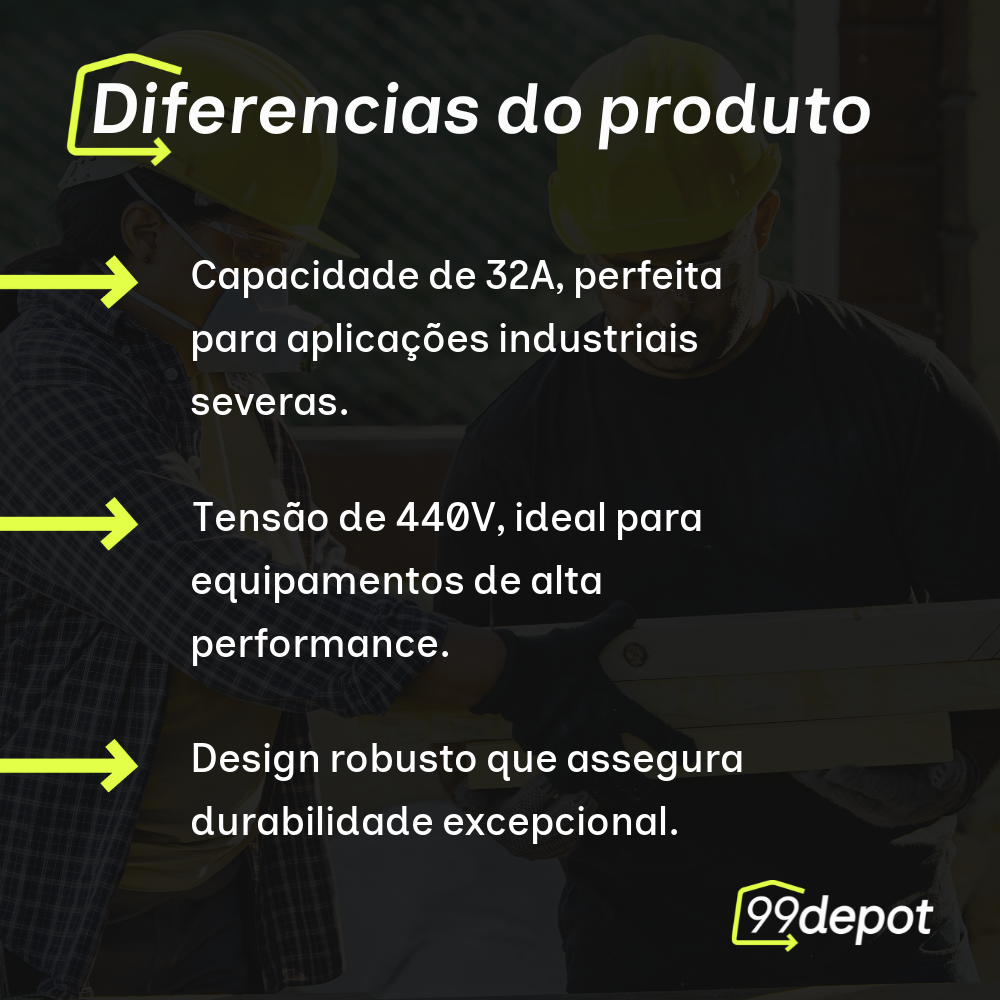 Tomada de Sobrepor 3P+T 32A 440V 6H Vermelha - Steck