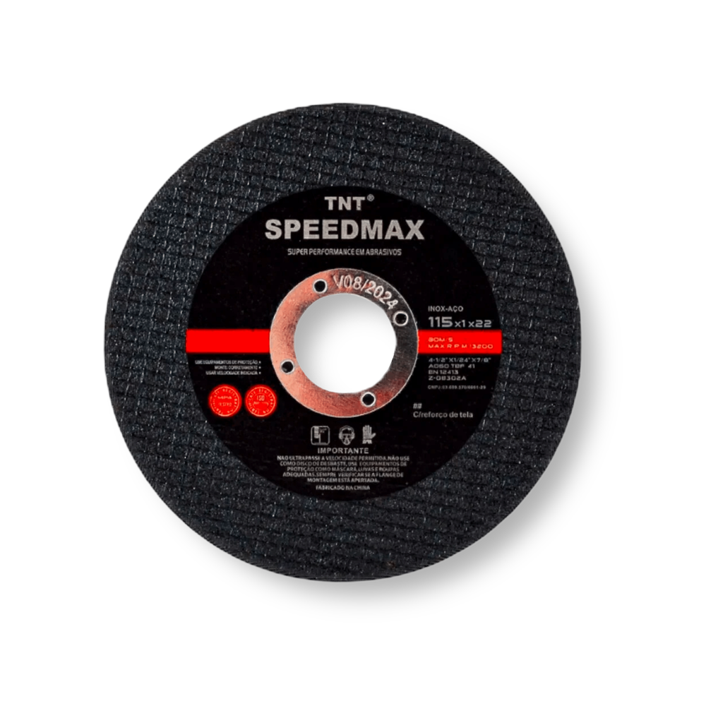 10 Discos de Corte para Ferro Speedmax 115x22mm - TNT