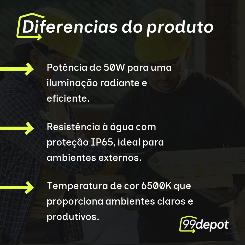 Refletor com LED 50W IP65 6500K