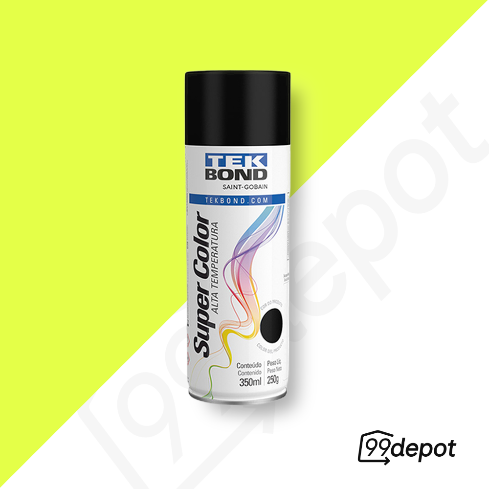 Spray Alta Temperatura Preto Fosco 350ml - Tekbond