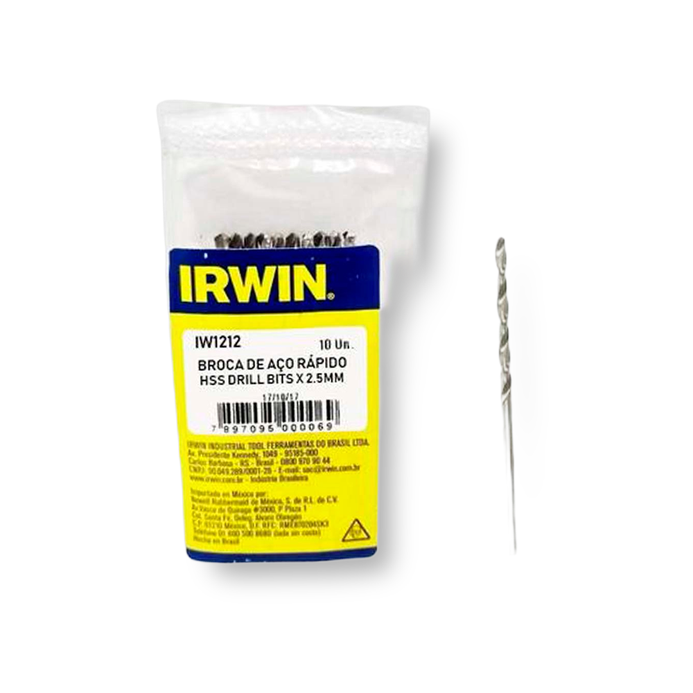 Broca de Aço Rápido 5mm 10 unidades - Irwin